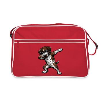 Dabbing German Shorthair - Retro Bag - red/white - Front