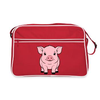 Fermier de cochons et cochons Fermier de cadeaux - Sac Retro - rouge/blanc - Devant