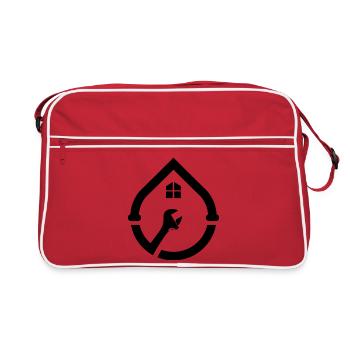 Logo du tuyau d’eau du plombier - Sac Retro - rouge/blanc - Devant