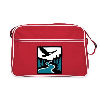 Graphique de la forêt de la rivière Eagle - Sac Retro - rouge/blanc - Devant