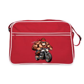 Biker Gorille Musclé - Sac Retro - rouge/blanc - Devant