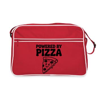 Powered by Pizza Lustiger Pizza Spruch - Retro Bag - red/white - Front