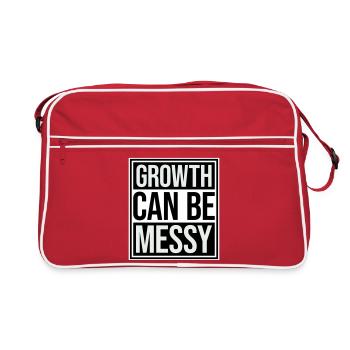 Growth Can Be Messy Personal Growth Quote Logo - Retro Bag - red/white - Front
