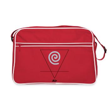 Luft Element Symbol Alchemie Wicca - Retro Tasche - Rot/Weiß - Vorne