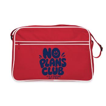 No Plans Club – It's a Feature Not a Bug - Retro Tasche - Rot/Weiß - Vorne