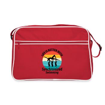 Synchro Swim Swimmer Synchronized Swimming Vintage - Retro Bag - red/white - Front