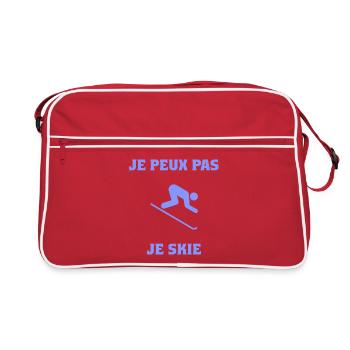 JE PEUX PAS. SKIER. SKI. RAQUETTE. SNOW. SNOWBOARD - Sac Retro - rouge/blanc - Devant