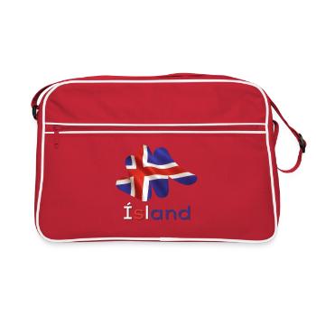 Flagge Ísland - Retro Tasche - Rot/Weiß - Vorne