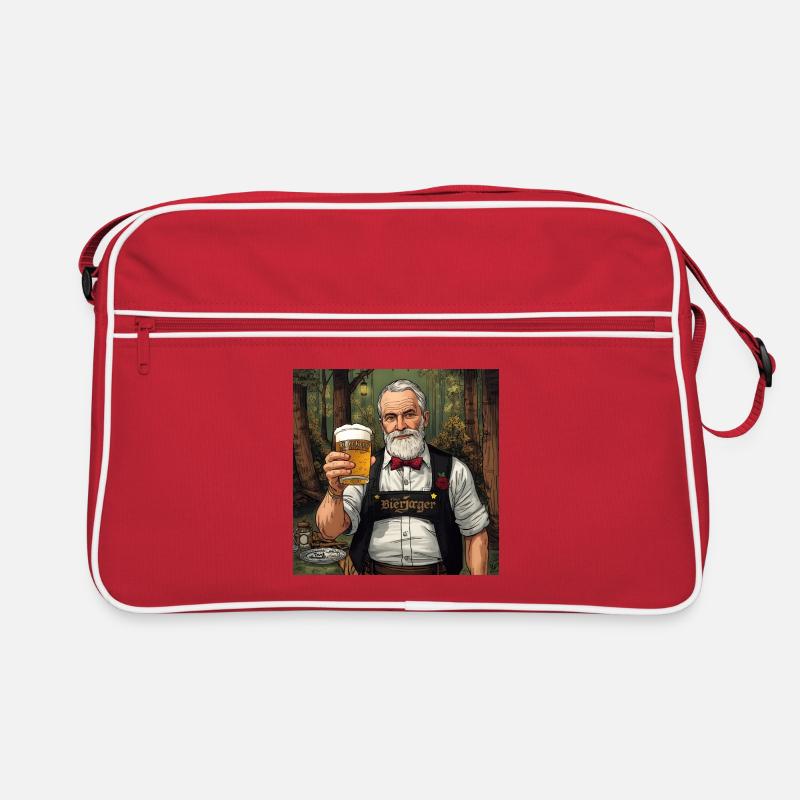 Bierjäger im Waldabend Retro Tasche