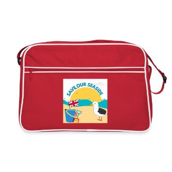 Save Our Seaside Illustration - Retro Bag - red/white - Front