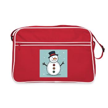 Colorful buttoned snowman - Retro Bag - red/white - Front