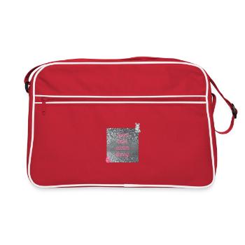 Süßer Osterhase im Glitzerdesign - Retro Tasche - Rot/Weiß - Vorne