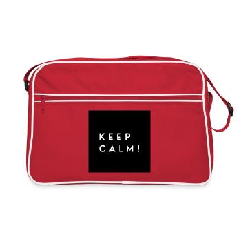 Keep Calm Monochrome Typography - Retro Tasche - Rot/Weiß - Vorne