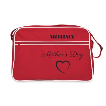 MAMAN HEUREUX PREMIER JOUR DE MÈRE / COEUR - Sac Retro - rouge/blanc - Devant