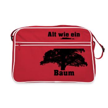 Alt wie ein Baum - Retro Tasche - Rot/Weiß - Vorne