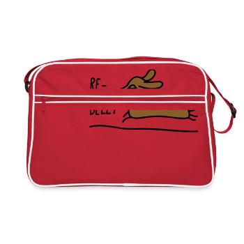 Dachshund as a rebel - Retro Bag - red/white - Front