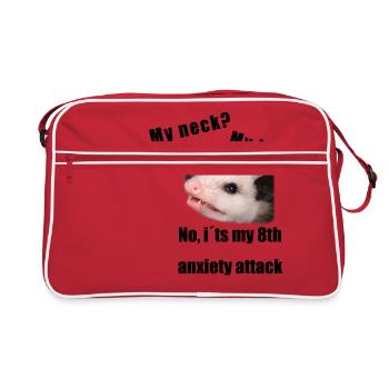 Anxiety attack #8 - Retro Tasche - Rot/Weiß - Vorne