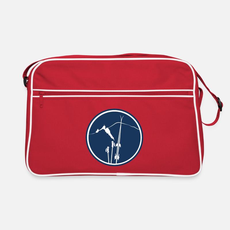 Chamonix Aiguille du Midi Mont blanc leewarddesign - Retro Tasche - Rot/Weiß