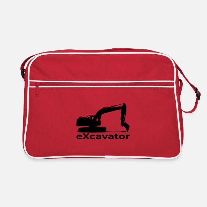 Ein Bagger ist eine schwere Baumaschine Retro Tasche