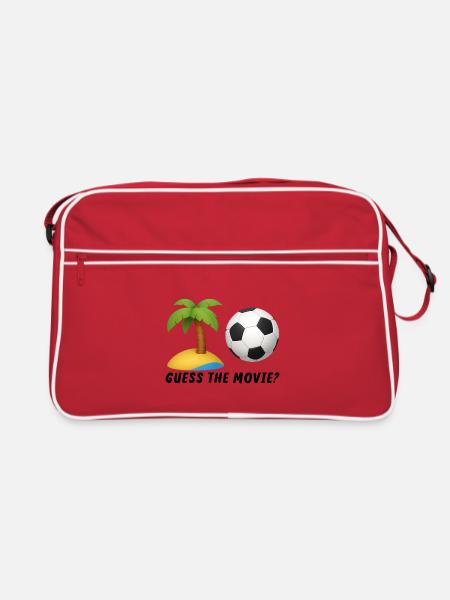 Summery Palm Environment and Football Design - Retro Bag - red/white - Front