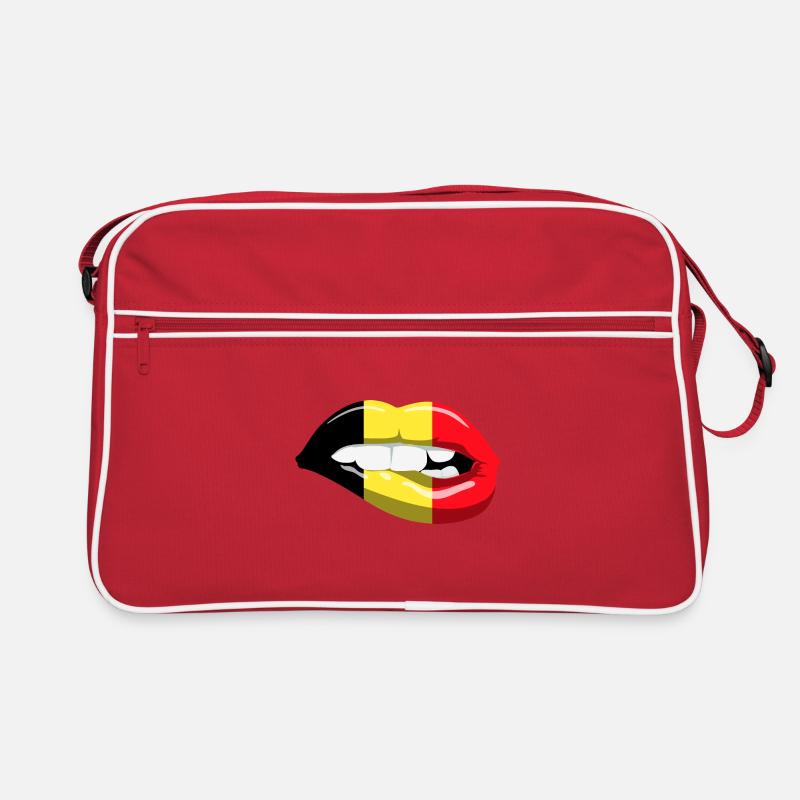 Belgique drapeau lèvres bouche baiser bouche sourire Sac Retro