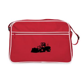 Pelle chargeuse sur pneus - Sac Retro - rouge/blanc - Devant