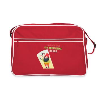 NO DWARFING IS ALSO NO SOLUTION - Retro Bag - red/white - Front
