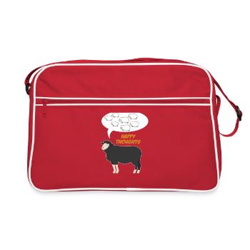 HAPPY THOUGHTS - SHEEP - Retro Tasche - Rot/Weiß - Vorne