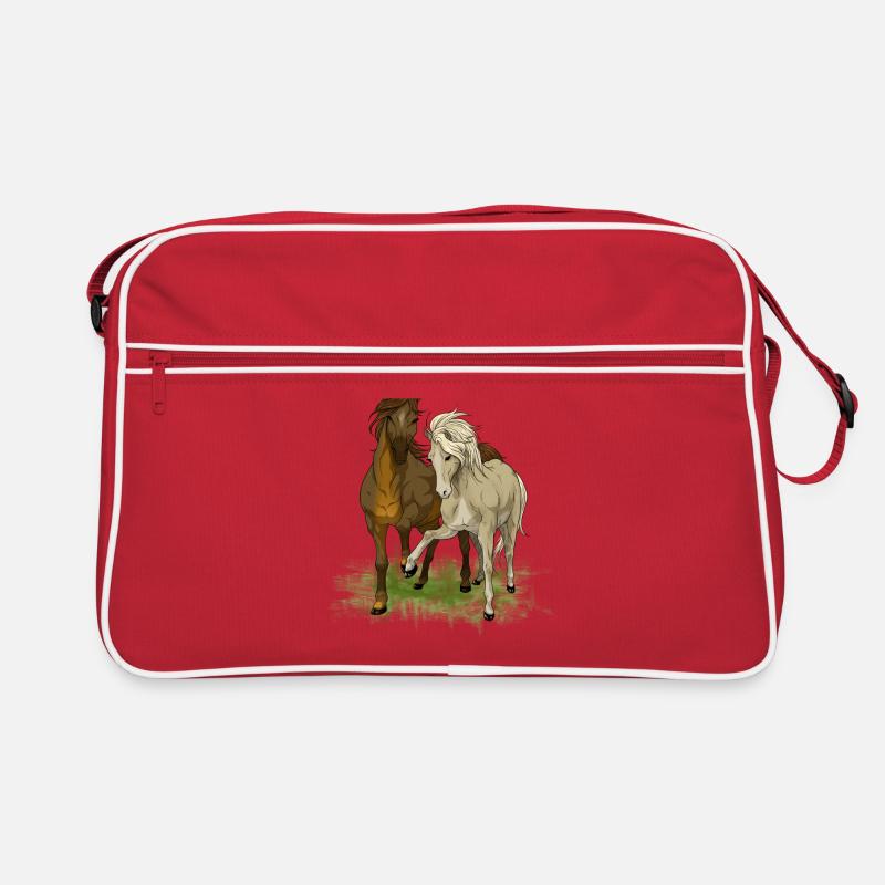 Amour du cheval - Dessin de chevaux aimants Sac Retro