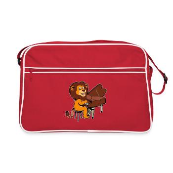 BD Lion joue du piano - Sac Retro - rouge/blanc - Devant