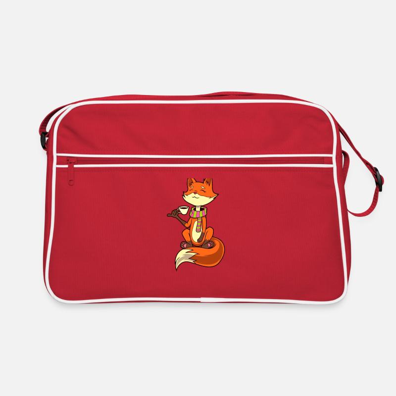 Fox drinks coffee - coffee drinker Retro Bag