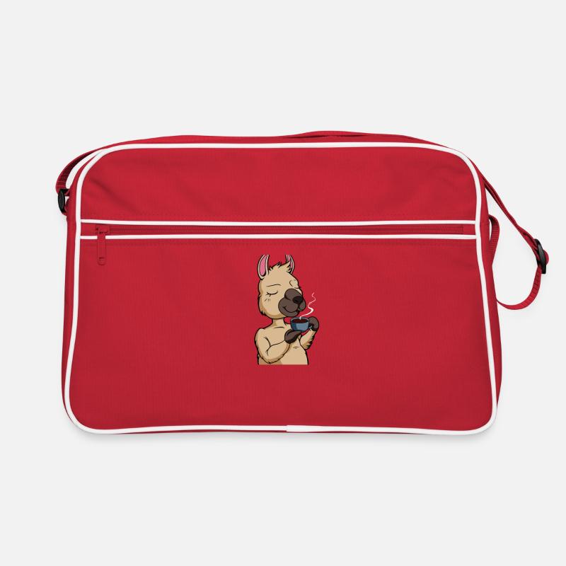 Lama drinks coffee - coffee drinker Retro Bag
