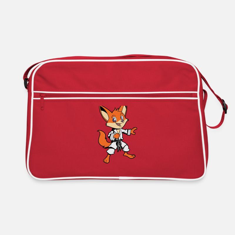 Comic Fuchs macht Karate - Retro Tasche - Rot/Weiß