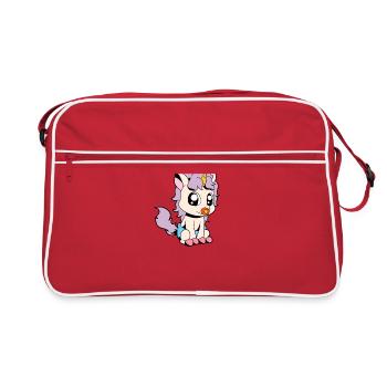 Kawaii Bébé Licorne - Sac Retro - rouge/blanc - Devant