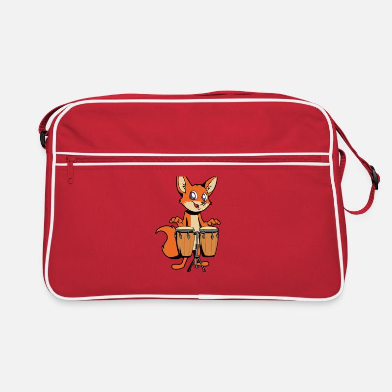 Comic Fuchs joue des percussions Sac Retro