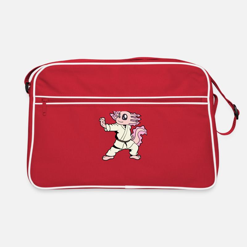 Comic Axolotl makes karate Retro Bag