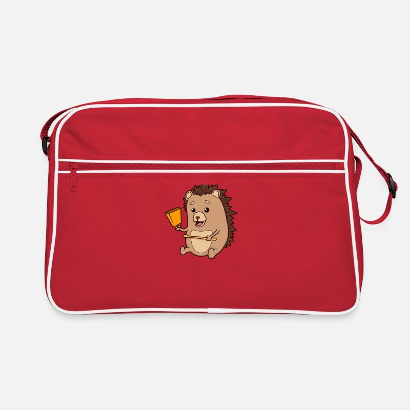 Comic Igel spielt Kuhglocken Retro Tasche