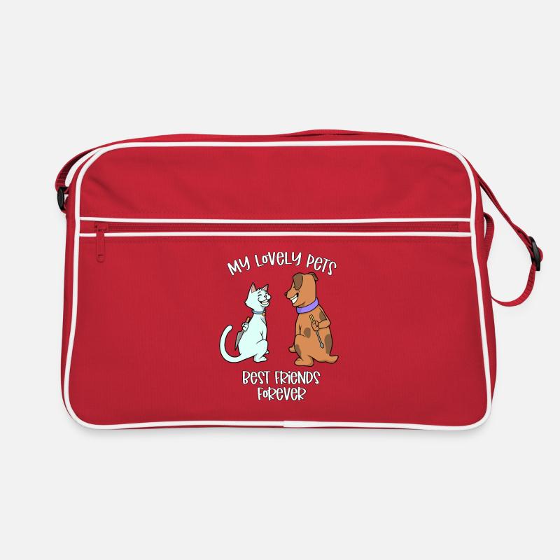 Les animaux de compagnie s’aiment - chat et chien Sac Retro