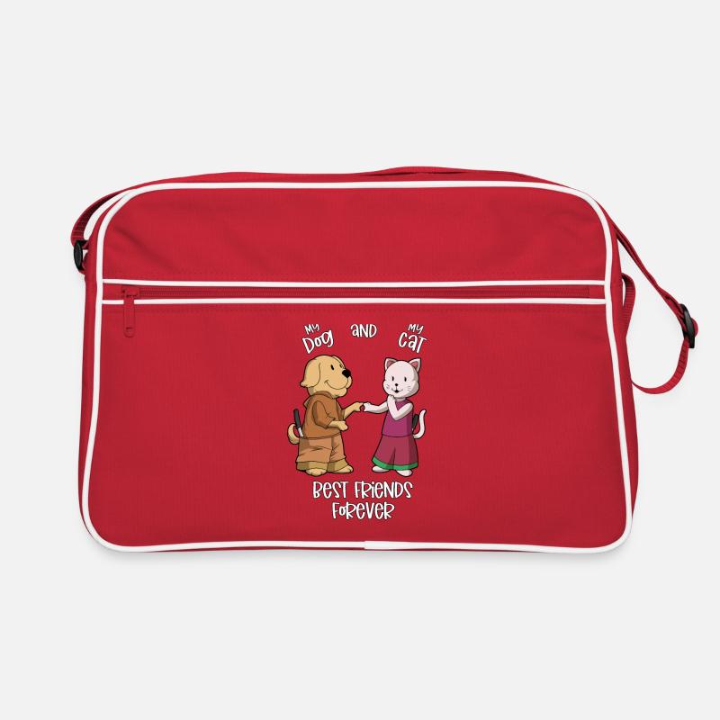 Mes animaux de compagnie s’aiment - chien et chat Sac Retro