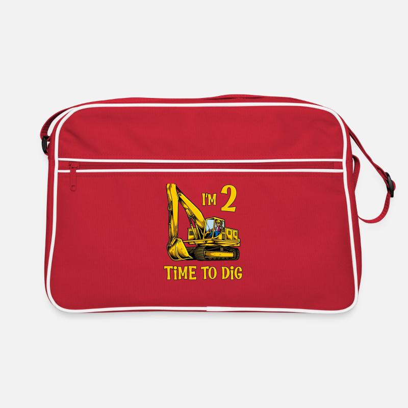 J’ai 2 ans - Il est temps de creuser - Excavatrice 2 ans Sac Retro
