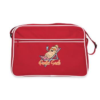 Fauler Sack - Retro Tasche - Rot/Weiß - Vorne