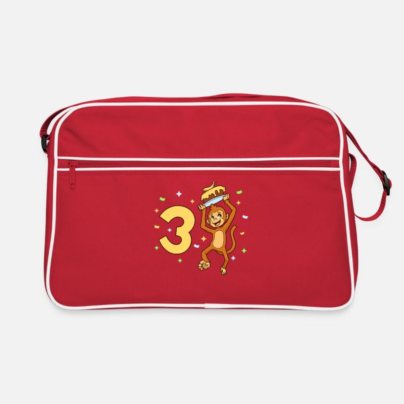 With monkey - children's birthday 3 years Retro Bag