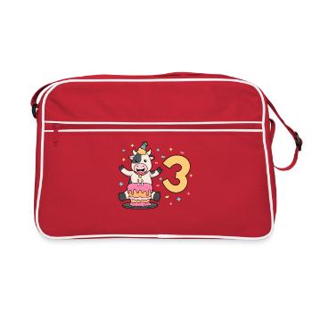 Avec Vache - Anniversaire Enfants 3 Ans - Sac Retro - rouge/blanc - Devant
