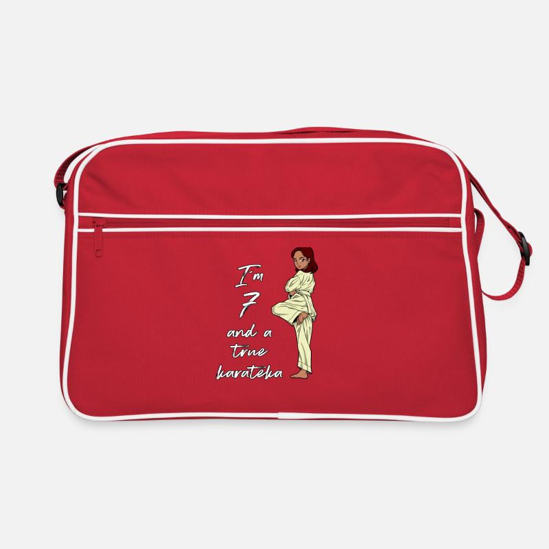 Ich bin 7 - Mädchen Karate Retro Tasche
