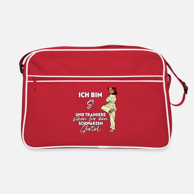 Ich bin 8 - Mädchen Karate Retro Tasche