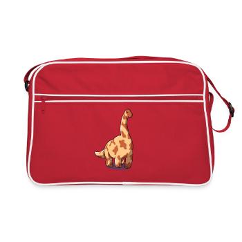 Brachiosaure de dessin animé - Sac Retro - rouge/blanc - Devant
