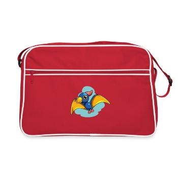 Cartoon Pteranodon - Retro Bag - red/white - Front
