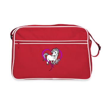 Amoureux des chevaux - Arabes - Sac Retro - rouge/blanc - Devant