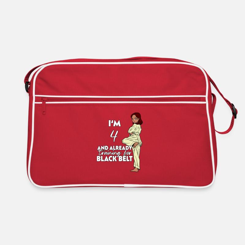 Ich bin 4 - Mädchen Karate Retro Tasche