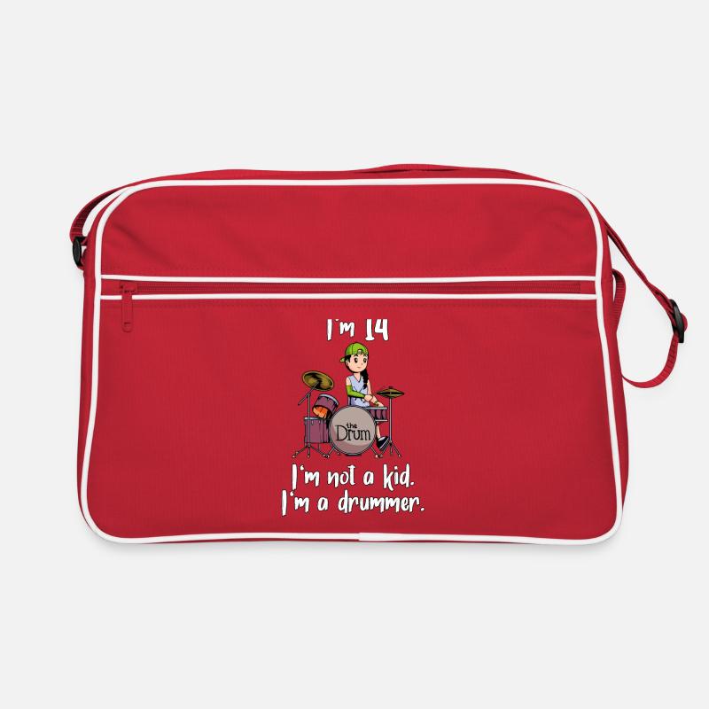 Ich bin 14 - Mädchen Schlagzeuger Retro Tasche